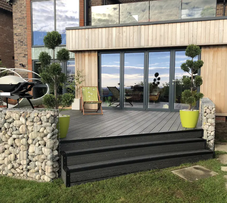 Modern Grey Decking With Steps