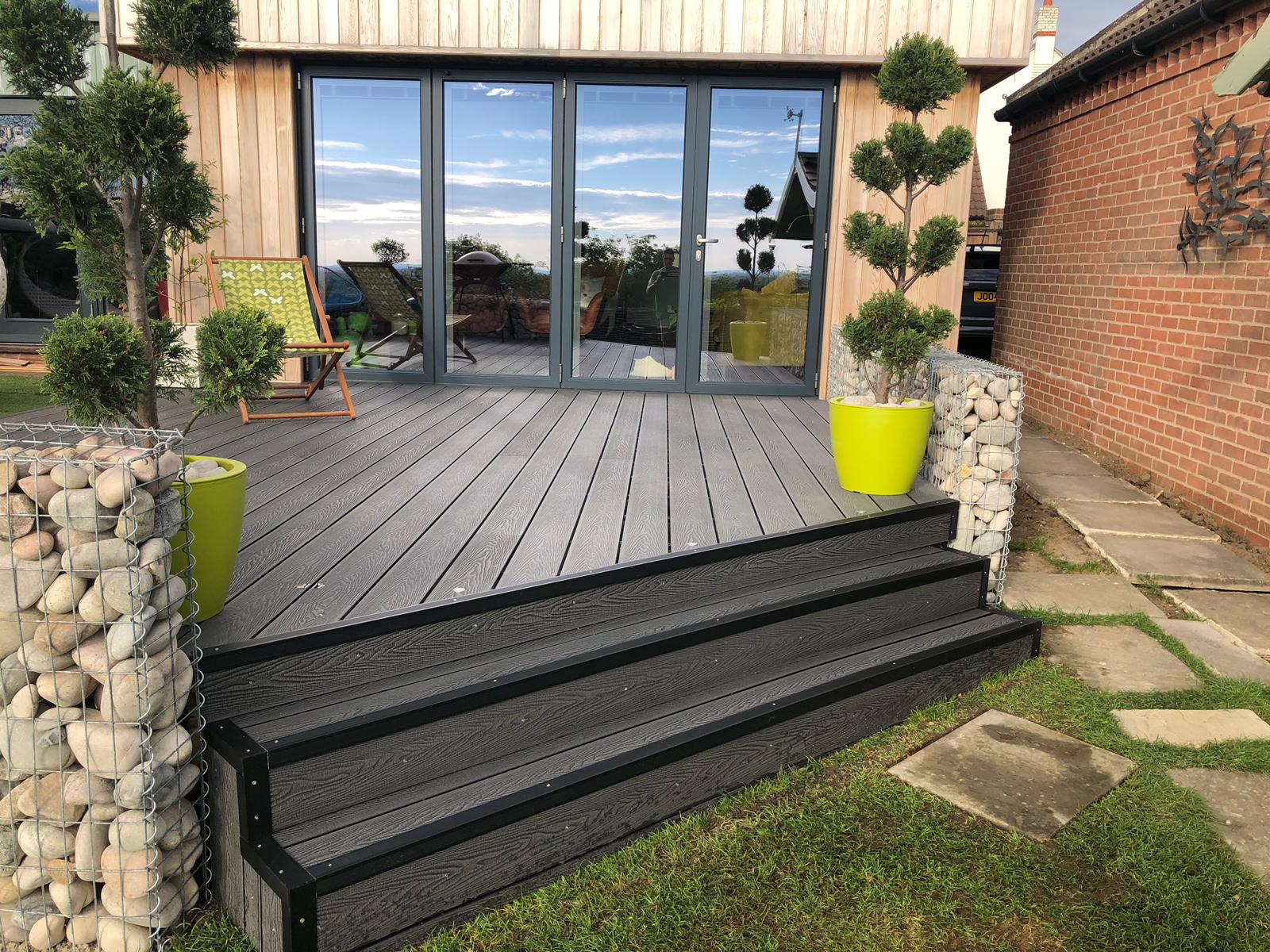 Modern Grey Decking With Steps