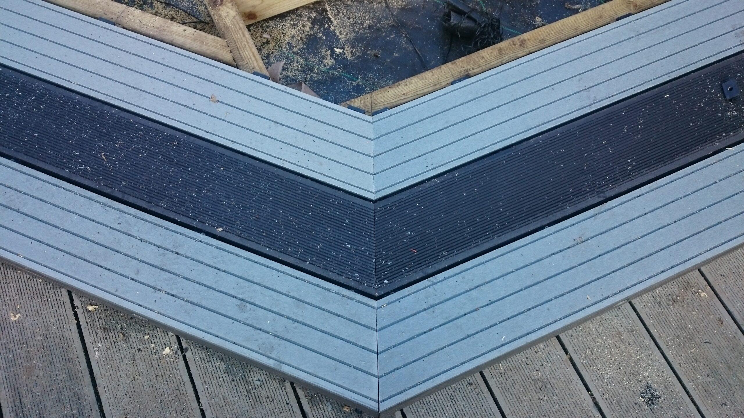 Modern Grey Composite Decking Corner Joint