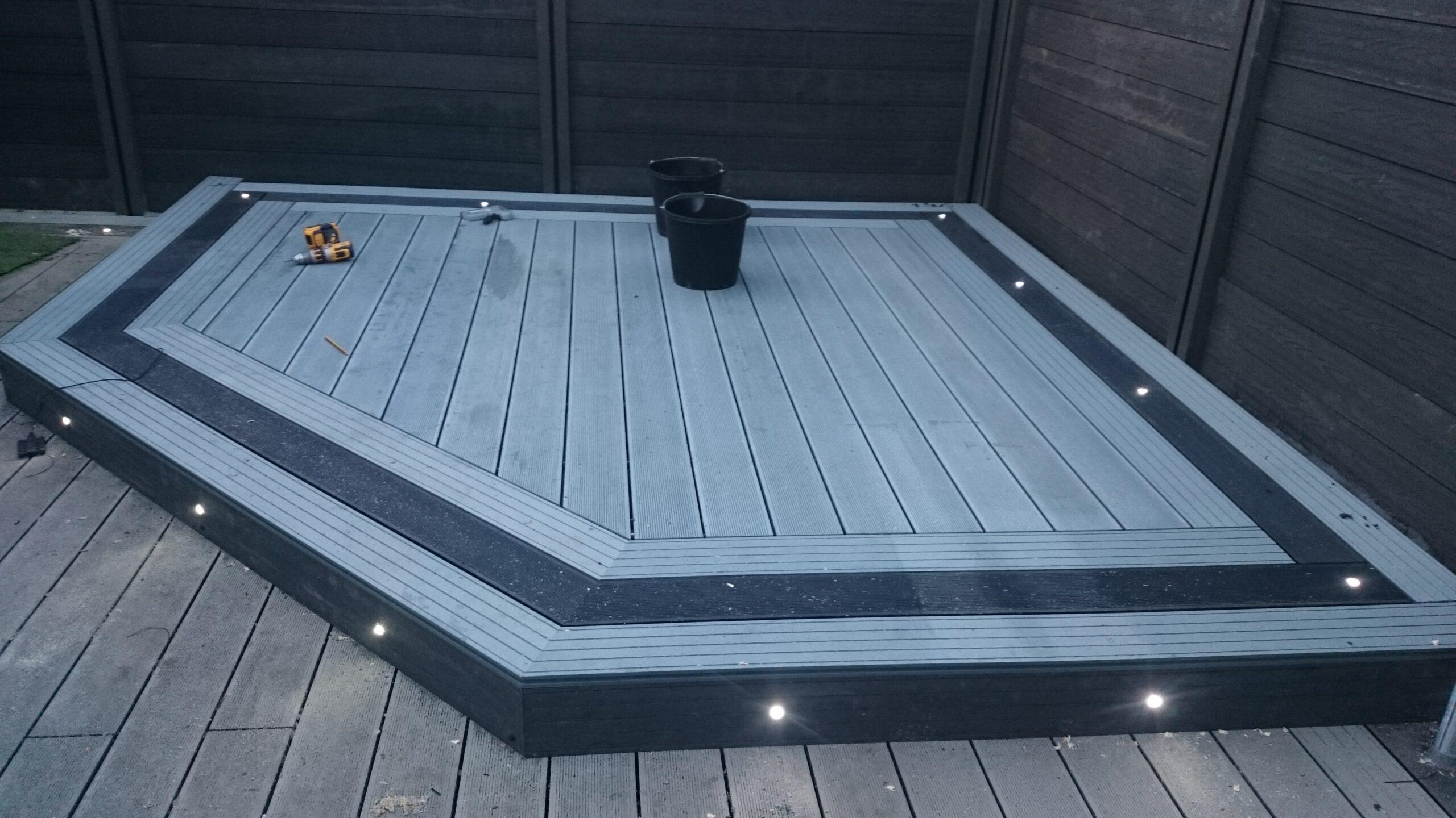 Modern Grey Composite Decking Corner