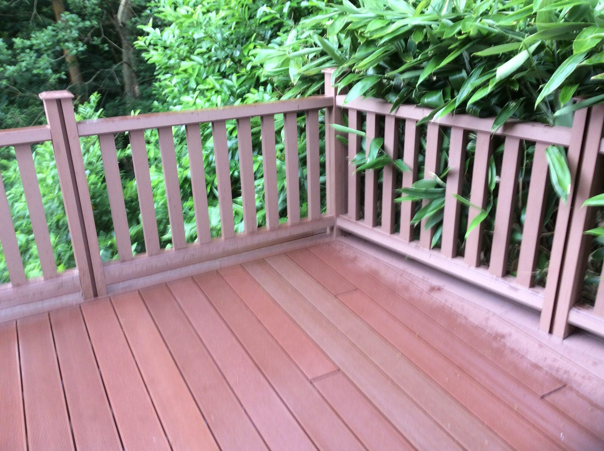 Chocolate Brown Decking With Trees
