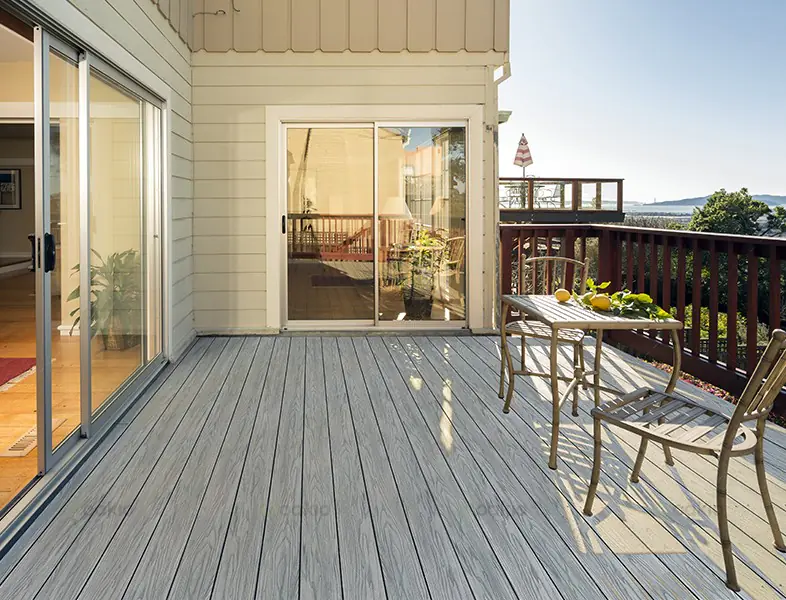 Smoke White Decking On Balcony